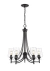 Joliet 5 Light Chandelier in Matte Black Finish