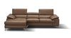 Jett Italian Leather Mini Sectional Left Facing Chaise in Caramel
