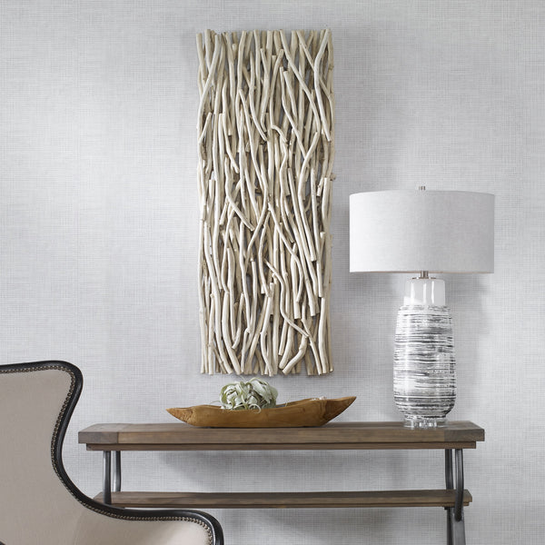 Gathered Teak Bleached Wood Wall Decor