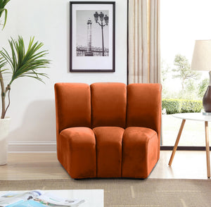 Lynda Modular Chair In Cognac Velvet