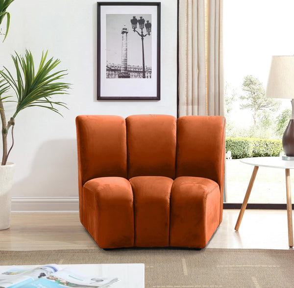 Lynda Modular Chair In Cognac Velvet