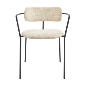 Alivia KD Chenille Dining Side Arm Chair, Allure Cream