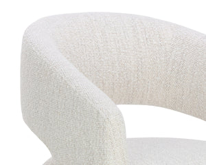 LLORET WHEELED DINING ARMCHAIR - MERINO PEARL