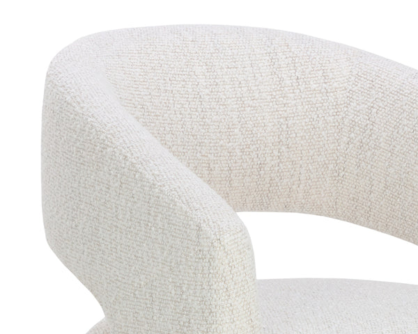 LLORET WHEELED DINING ARMCHAIR - MERINO PEARL