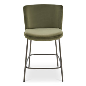 Early Counter Stool Faux Mohair Green