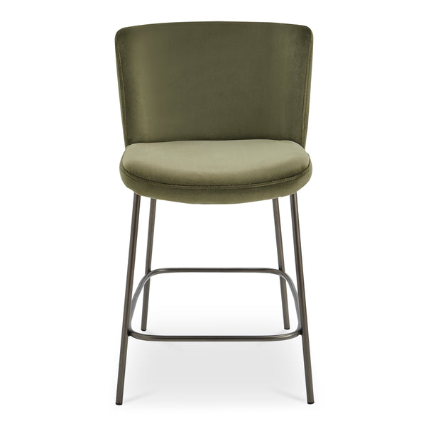 Early Counter Stool Faux Mohair Green