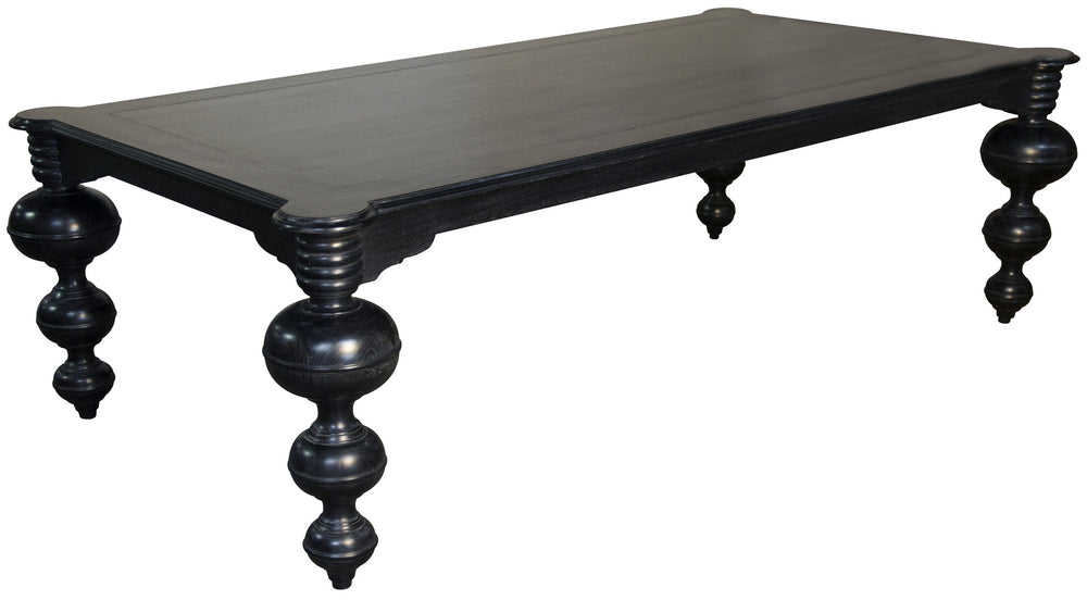 Claudio Dining Table, Hand Rubbed Black