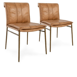 Mayer Dining Chair Set of 2 with Hammered Iron Legs