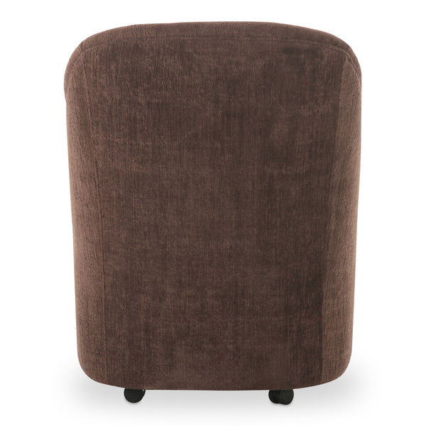 Moe's Drava Rolling Dining Chair Dark Brown