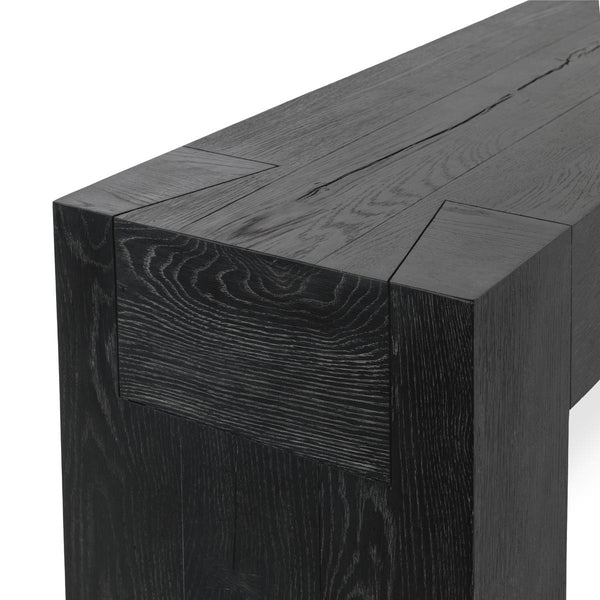 Bristol Solid Wood Rectangle Console Table - Aged Black