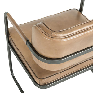 Fonda Leather Dining Chair in Adobe Tan