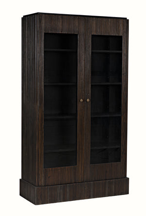 Noho Hutch in Mahogany, Hand-Rubbed Black with Light Brown Accents