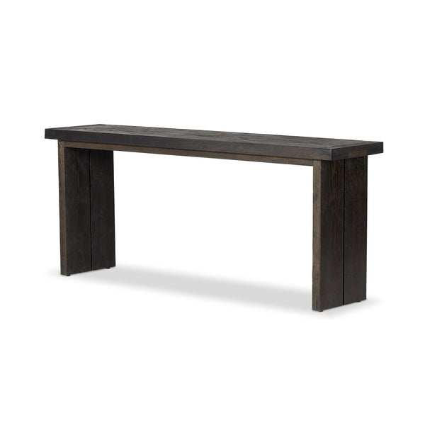 Warby Console Table in Worn Black Oak