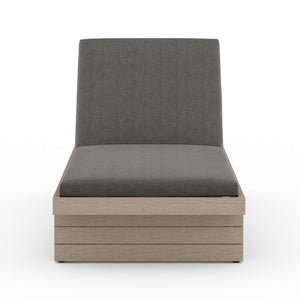 Leroy Outdoor Chaise in Brown and Charcoal