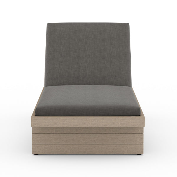 Leroy Outdoor Chaise in Brown and Charcoal