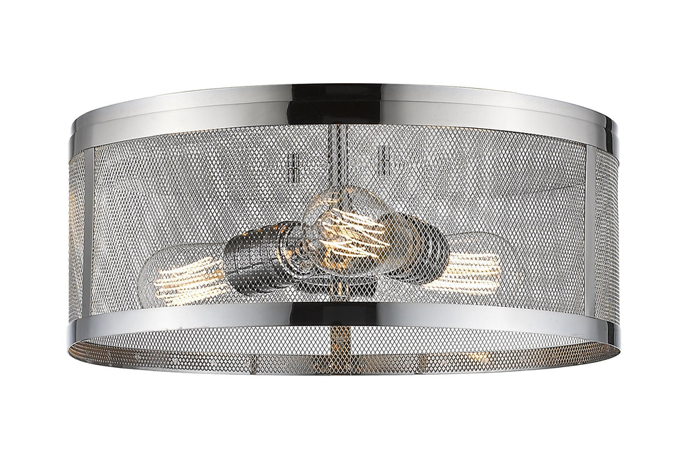Meshsmith 3 Light Flush Mount in Chrome Finish