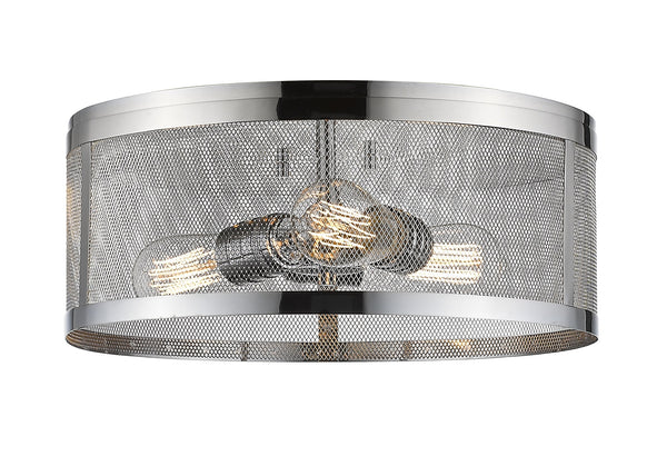 Meshsmith 3 Light Flush Mount in Chrome Finish