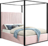 Daniel King Bed In Pink Velvet