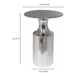 Rassa Accent Table in Polished Silver