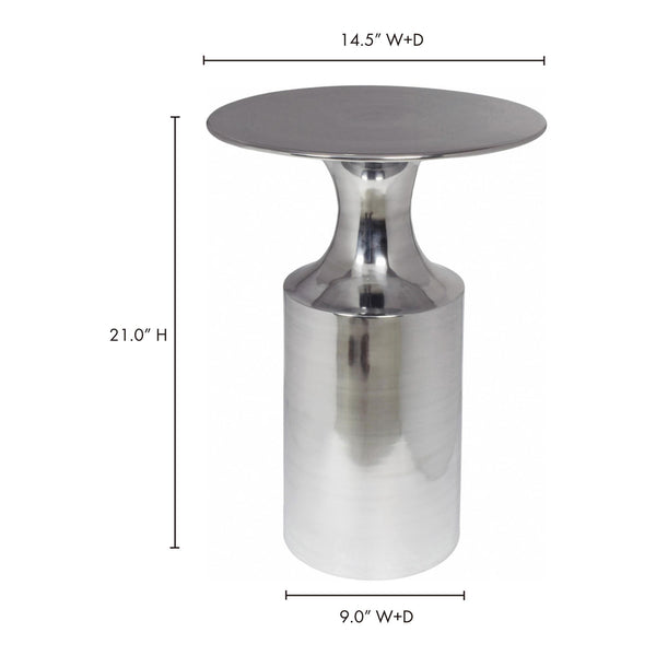 Rassa Accent Table in Polished Silver