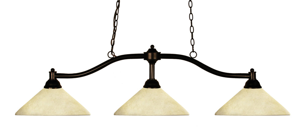 Chance 3 Light Billiard Light in Bronze Finish