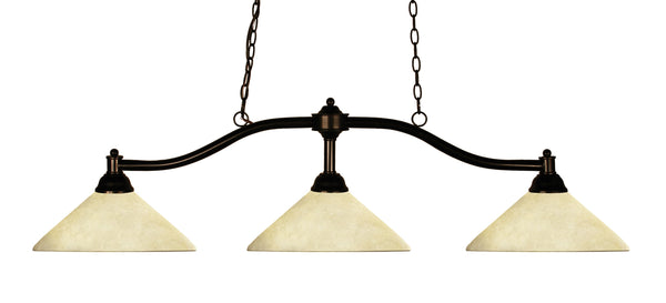 Chance 3 Light Billiard Light in Bronze Finish