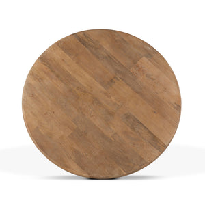San Rafael 54-Inch Round Mango Wood Dining Table in Antique Oak Finish