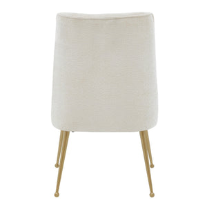 Cedric Fabric Dining Side Chair Gold Legs In Opus Cream (Set of 2)