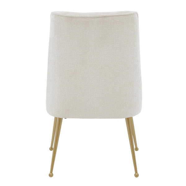 Cedric Fabric Dining Side Chair Gold Legs In Opus Cream (Set of 2)
