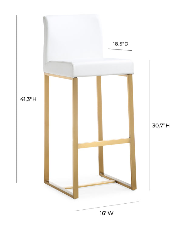 Denmark White Gold Steel Barstool (Set of 2)