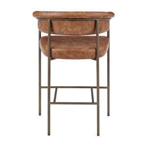Kaiden KD Faux Leather Counter Stool, Antique Cigar Brown 