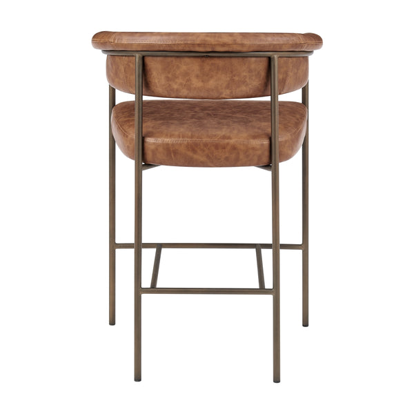 Kaiden KD Faux Leather Counter Stool, Antique Cigar Brown 