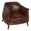 Martel Leather Club Chair - Spiced Brown with Oak Legs