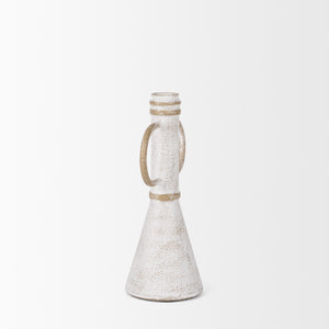 Ziva Small Distressed Wall White Metal Sculptural Object