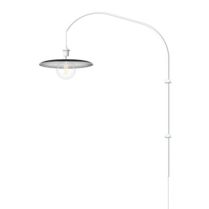 Shade 1-Light Wall Lamp with LED Bulb with White Wall Hanger