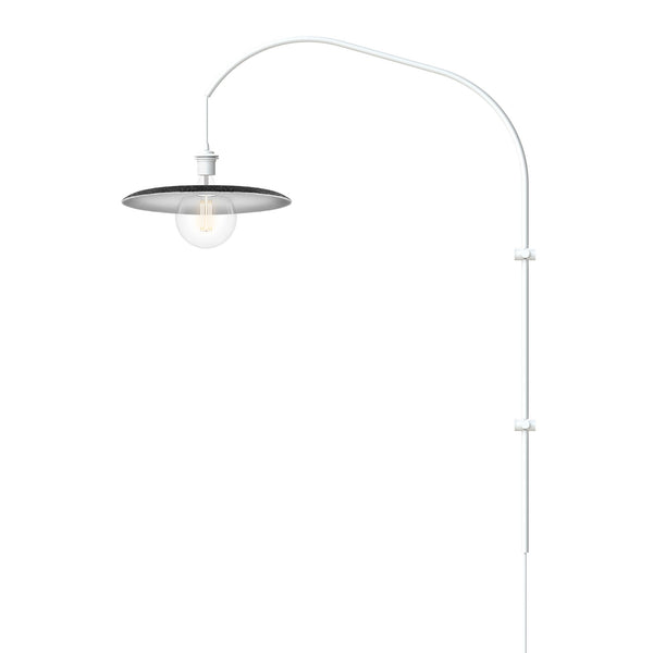 Shade 1-Light Wall Lamp with LED Bulb with White Wall Hanger