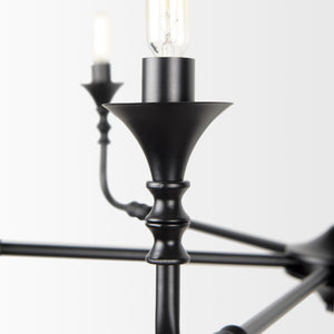 Gabriel Large Matte Black Chandelier