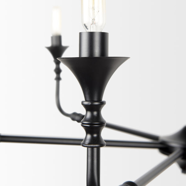 Gabriel Large Matte Black Chandelier