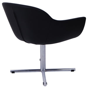 Chelsea Swivel Lounge In Black Leather