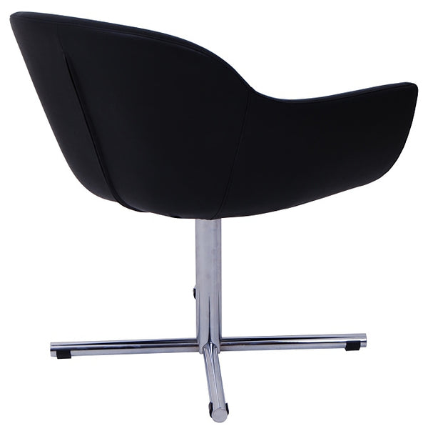 Chelsea Swivel Lounge In Black Leather