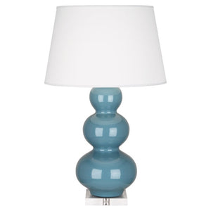 Steel Blue Triple Gourd Table Lamp