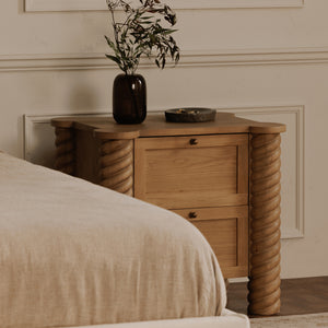 Treccia 2 Drawer Nightstand in Oak