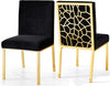 Sammy Dining Chair In Black Velvet and Gold