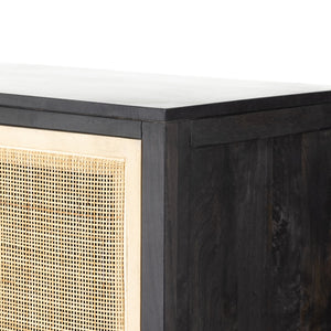 Caprice Narrow Cabinet In Black Wash Mango