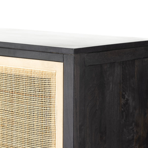 Caprice Narrow Cabinet In Black Wash Mango
