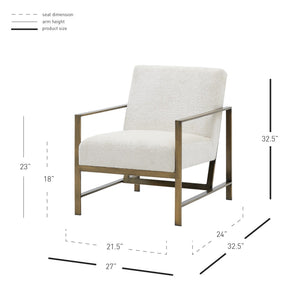 Francis Fabric Accent Arm Chair In Opus Cream