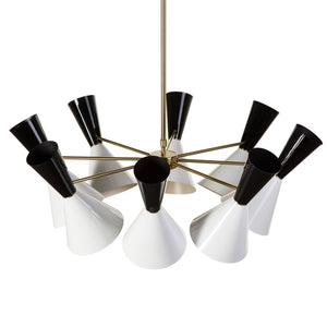 Saphira 8 Light Ceiling Lamp - Black/White