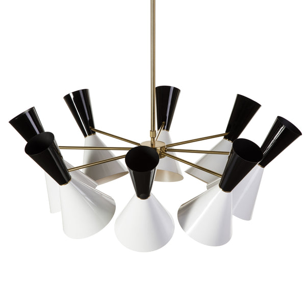 Saphira 8 Light Ceiling Lamp - Black/White