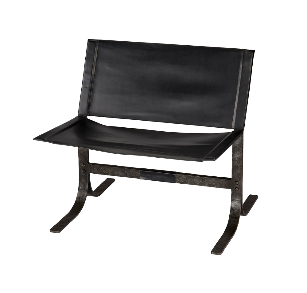  Alessa Leather Sling Chair, Black