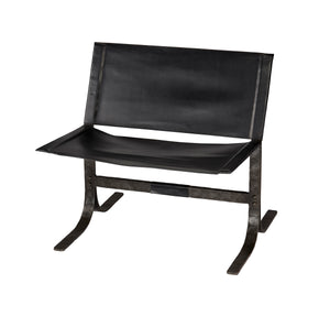  Alessa Leather Sling Chair, Black